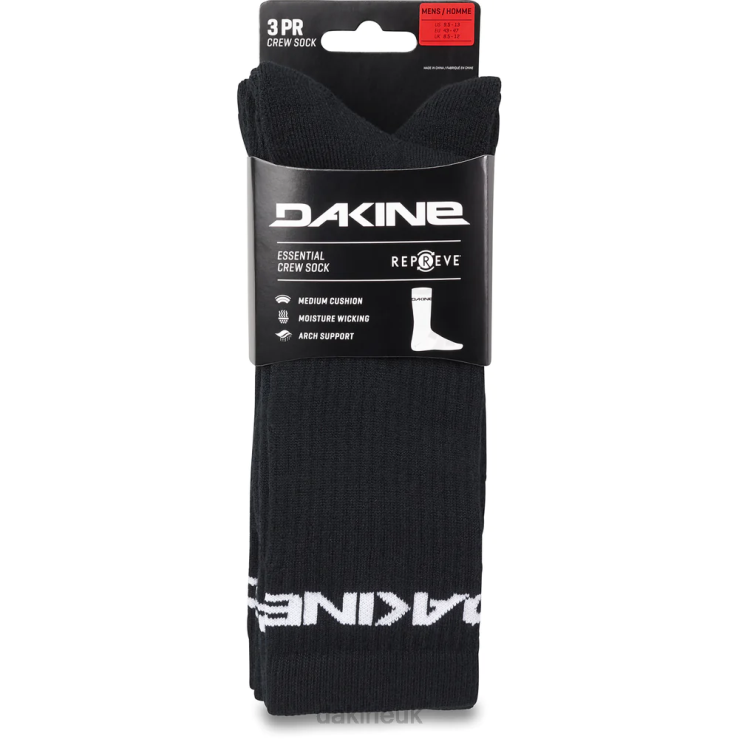 Essential Sock-3Pk Dakine Men White N882P596 Accessory