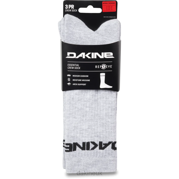 Essential Sock-3Pk Dakine Men White N882P596 Accessory