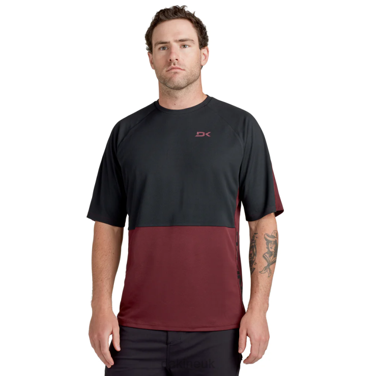 Darkside Short Sleeve Jersey Dakine Men Maroon Landing N882P159 Clothing