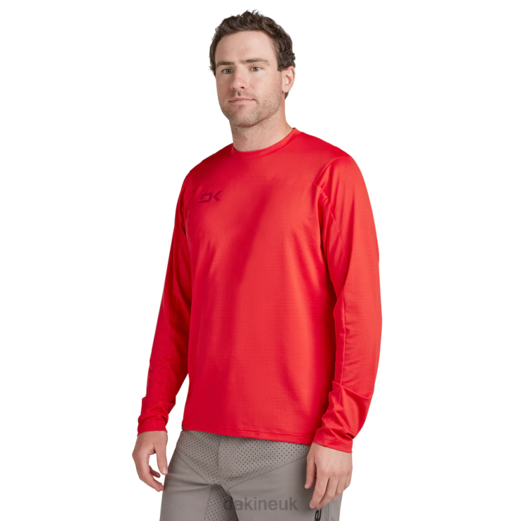 Syncline Long Sleeve Bike Jersey Dakine Men Rippin Red N882P140 Clothing