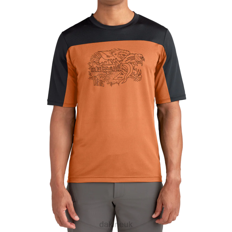 Syncline Short Sleeve Bike Jersey Dakine Men Papaya Orange Glean Wolf N882P134 Clothing