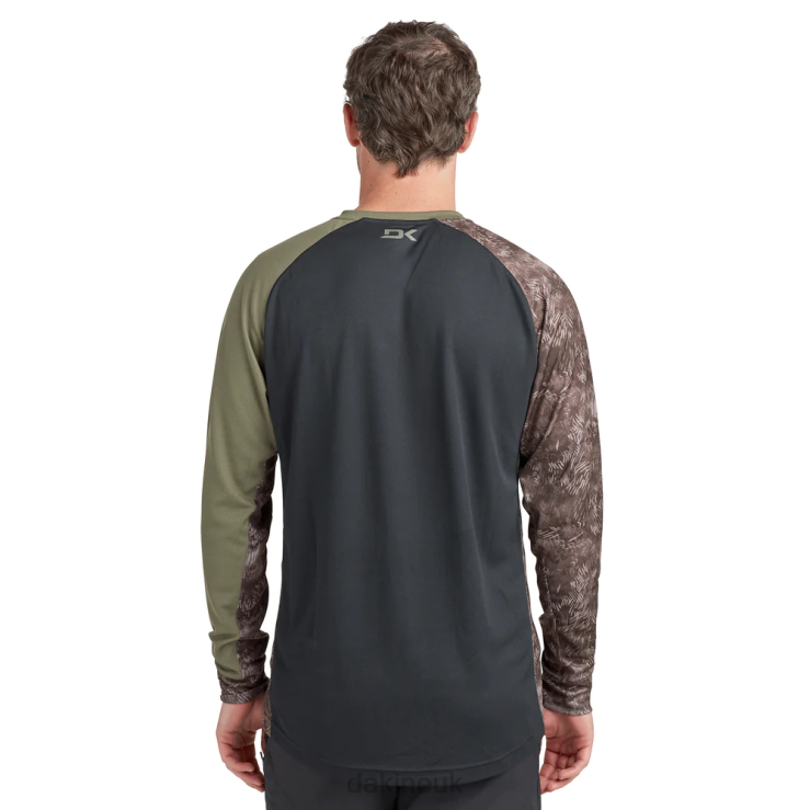 Thrillium Long Sleeve Bike Jersey Dakine Men Black/Canopee Green & Hasher Print N882P154 Clothing