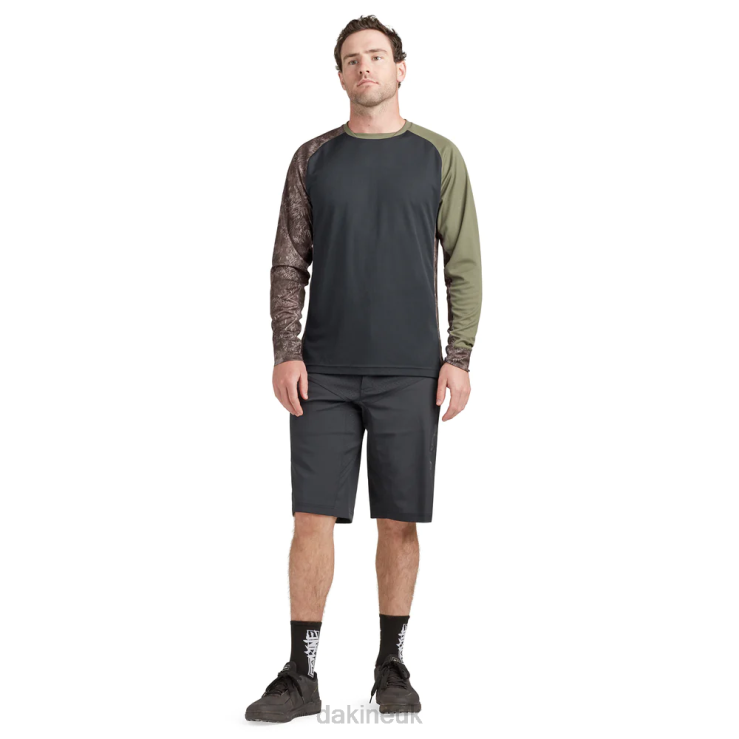 Thrillium Long Sleeve Bike Jersey Dakine Men Black/Canopee Green & Hasher Print N882P154 Clothing