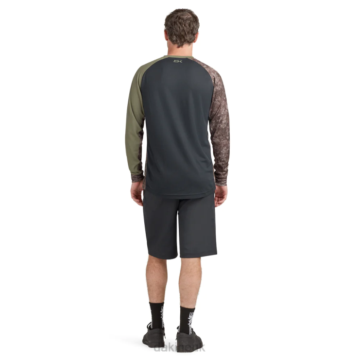 Thrillium Long Sleeve Bike Jersey Dakine Men Black/Canopee Green & Hasher Print N882P154 Clothing