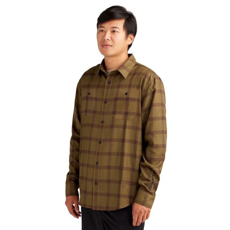Charger Flannel Shirt Dakine Men Camp Brown Plaid N882P57 Clothing