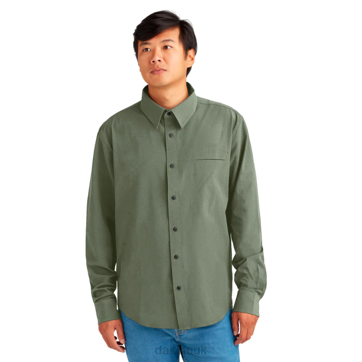 Leeward Button Down Long Sleeve Shirt Dakine Men Peat Green N882P66 Clothing