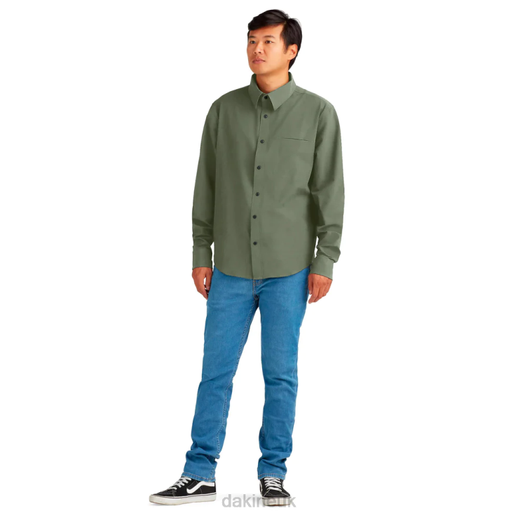Leeward Button Down Long Sleeve Shirt Dakine Men Peat Green N882P66 Clothing