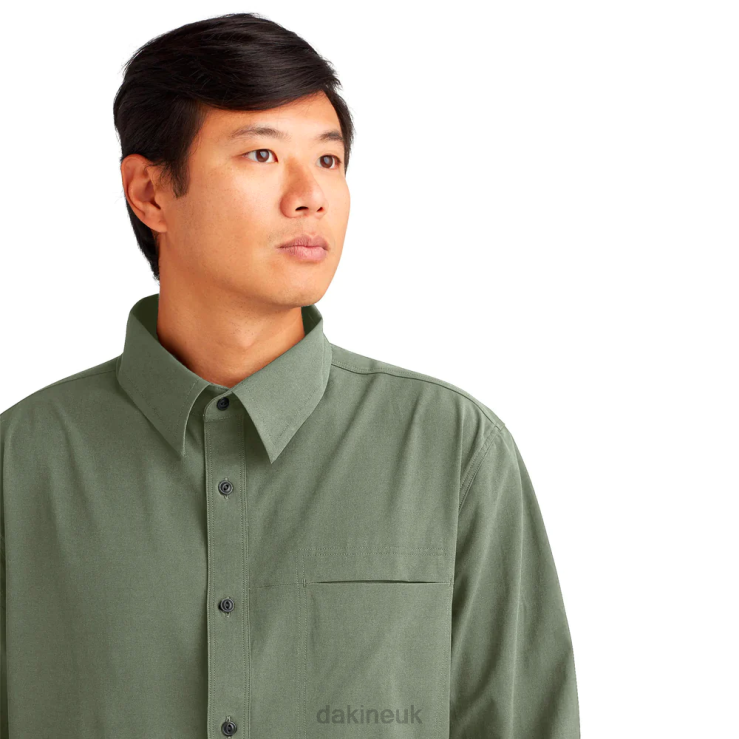 Leeward Button Down Long Sleeve Shirt Dakine Men Peat Green N882P66 Clothing