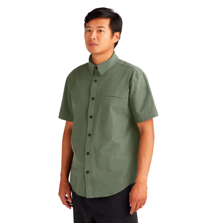 Leeward Button Down Short Sleeve Shirt Dakine Men Peat Green N882P63 Clothing