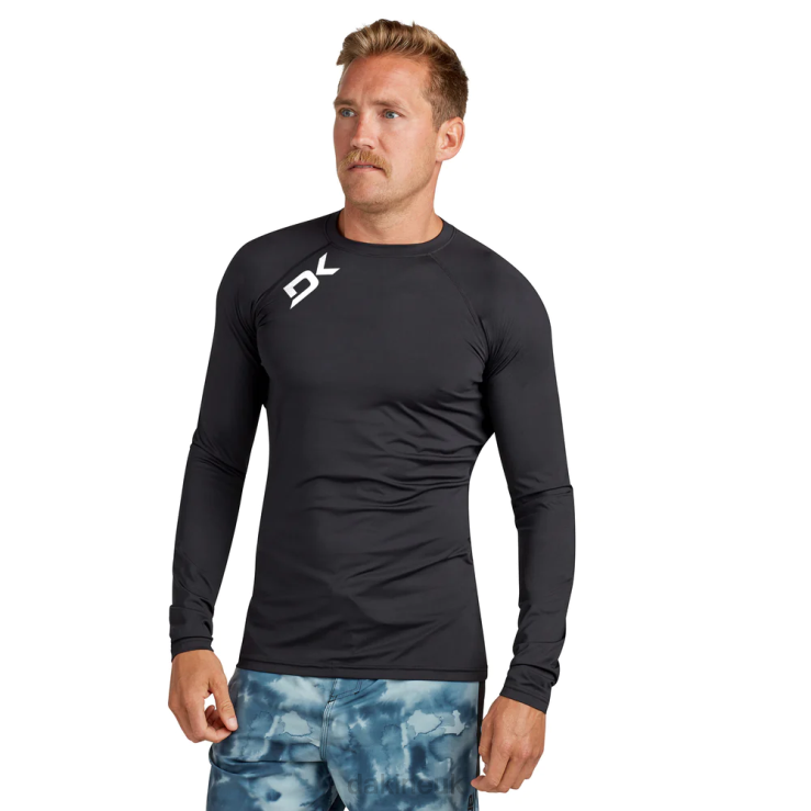 HD Snug Fit Long Sleeve Rashguard Crew Dakine Men Black N882P229 Clothing
