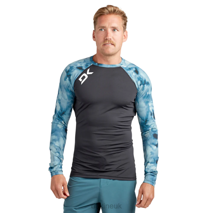 HD Snug Fit Long Sleeve Rashguard Crew Dakine Men Indigogo Print N882P228 Clothing