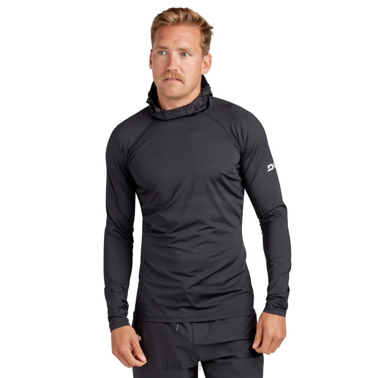 HD Snug Fit Long Sleeve Rashguard Hoodie Dakine Men Black N882P236 Clothing