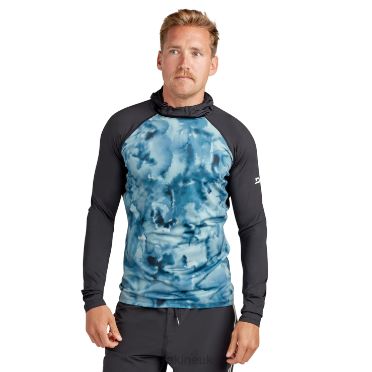 HD Snug Fit Long Sleeve Rashguard Hoodie Dakine Men Indigogo Print N882P235 Clothing