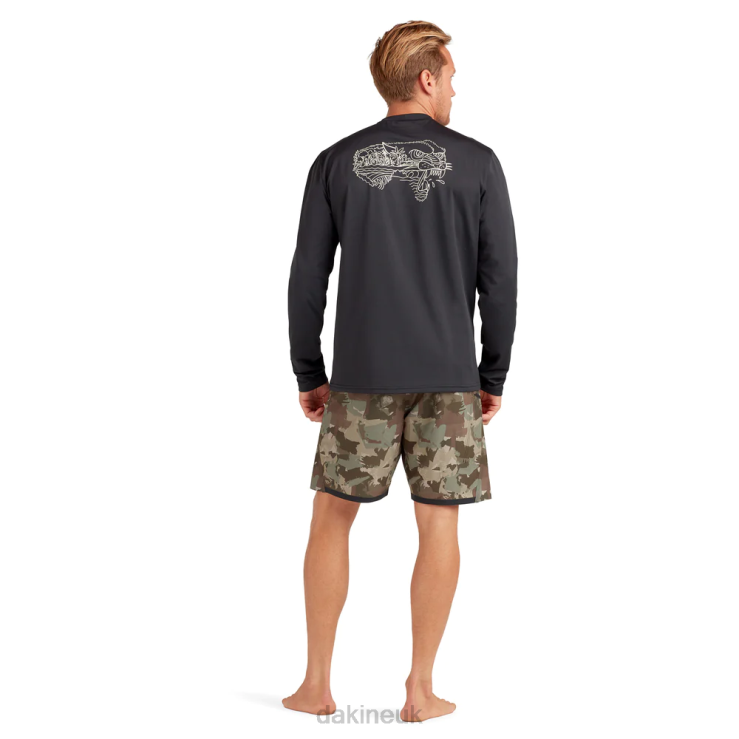 Mission Loose Fit Long Sleeve Rashguard Crew Dakine Men Black N882P244 Clothing