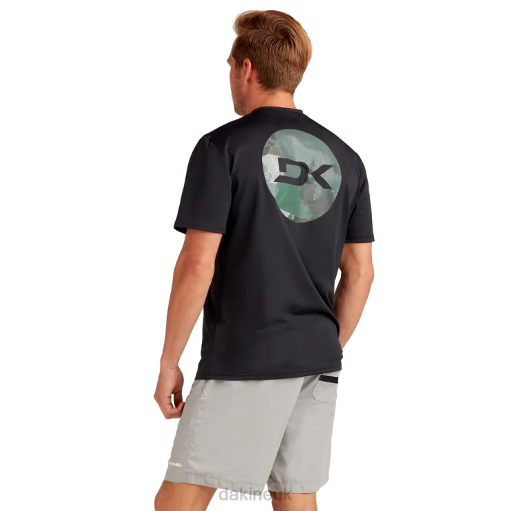 Mission Loose Fit Short Sleeve Rashguard Crew Dakine Men Black/Apex Camo N882P247 Clothing