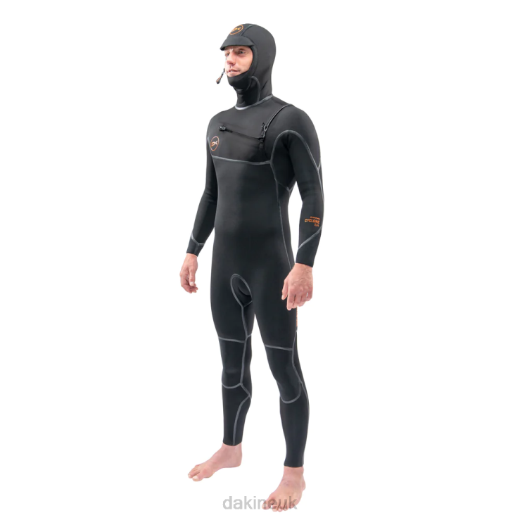 Cyclone Chest Zip Hooded Wetsuit 4/3mm Dakine Men Black N882P124 Clothing