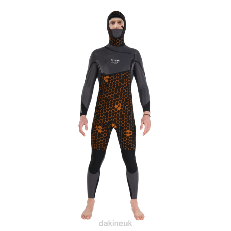 Cyclone Chest Zip Hooded Wetsuit 4/3mm Dakine Men Black N882P124 Clothing