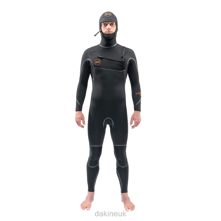 Cyclone Chest Zip Hooded Wetsuit 5/4mm Dakine Men Black N882P125 Clothing