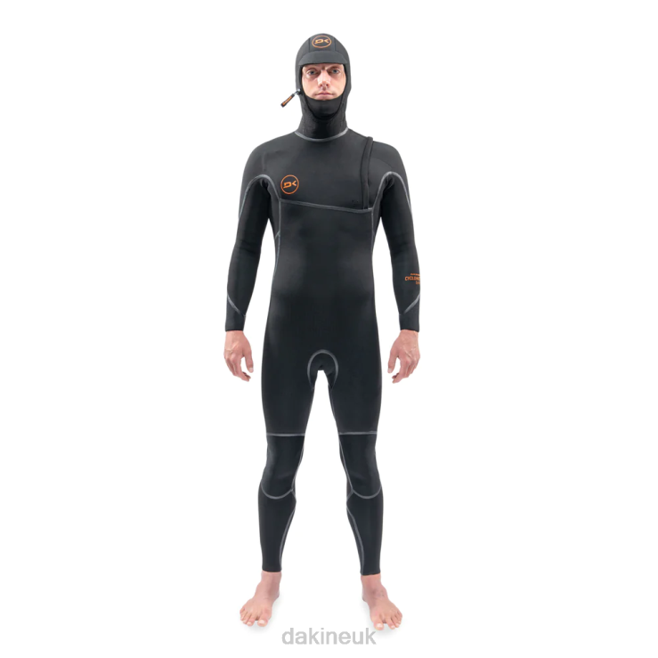 Cyclone Zip Free Hooded Wetsuit 5/4mm Dakine Men Black N882P87 Clothing