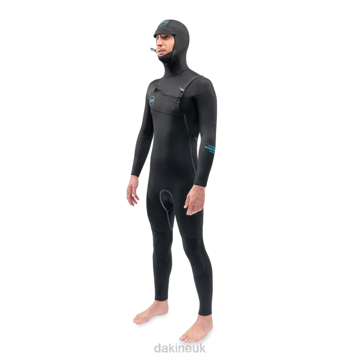Mission Chest Zip Hooded Wetsuit 4/3mm Dakine Men Black N882P88 Clothing