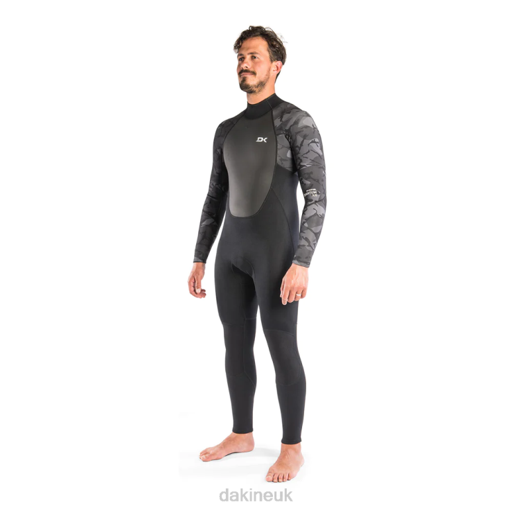 Quantum Back Zip Full Wetsuit 3/2mm F/L Dakine Men Black Camo/White N882P112 Clothing