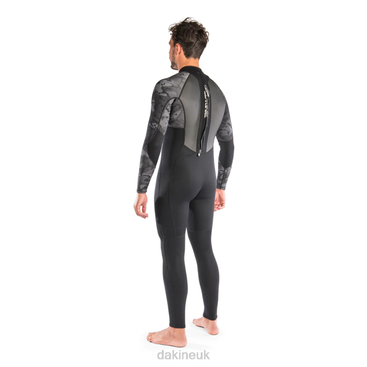 Quantum Back Zip Full Wetsuit 3/2mm F/L Dakine Men Black Camo/White N882P112 Clothing