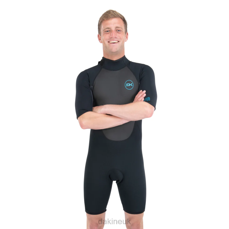 Quantum Back Zip Shorty 2/2mm F/L Wetsuit Dakine Men Black/Grey N882P116 Clothing