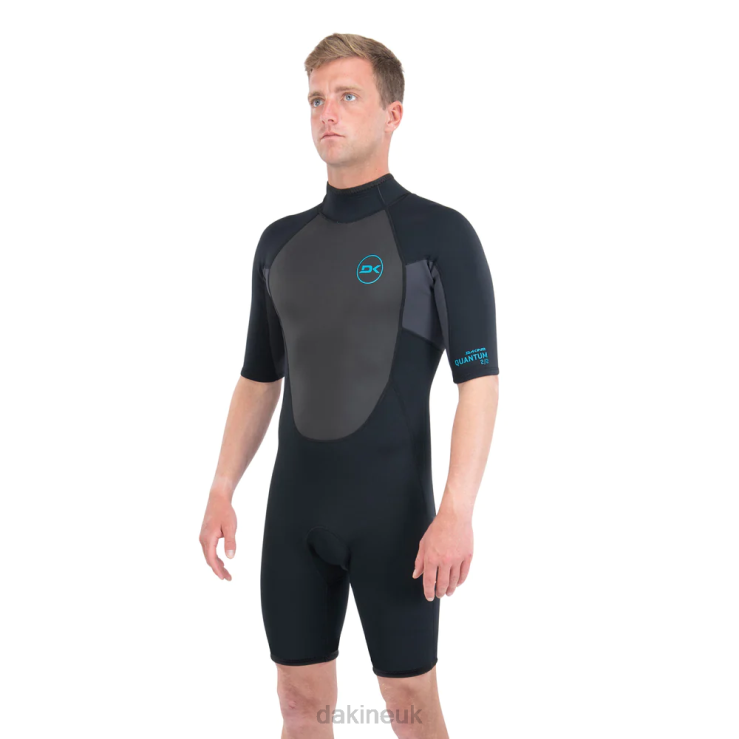 Quantum Back Zip Shorty 2/2mm F/L Wetsuit Dakine Men Black/Grey N882P116 Clothing
