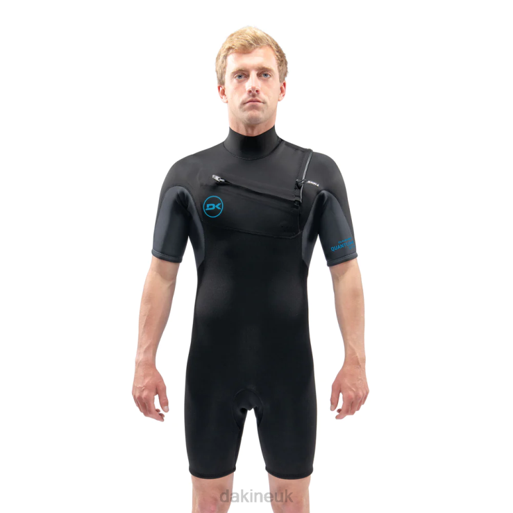 Quantum Chest Zip Shorty 2/2mm F/L Wetsuit Dakine Men Black N882P95 Clothing