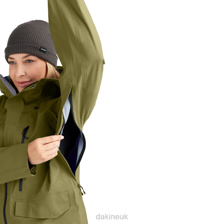 Sender Stretch 3L Jacket Dakine Unisex Earth Green N882P350 Clothing