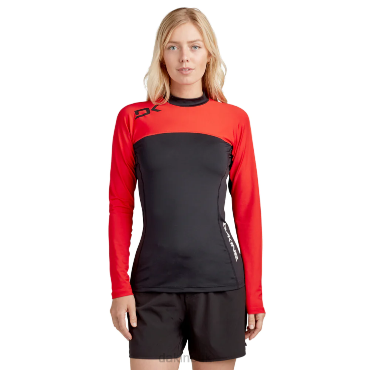 HD Snug Fit Long Sleeve Rashguard Crew Dakine Unisex Rippin Red N882P343 Clothing
