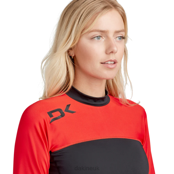 HD Snug Fit Long Sleeve Rashguard Crew Dakine Unisex Rippin Red N882P343 Clothing