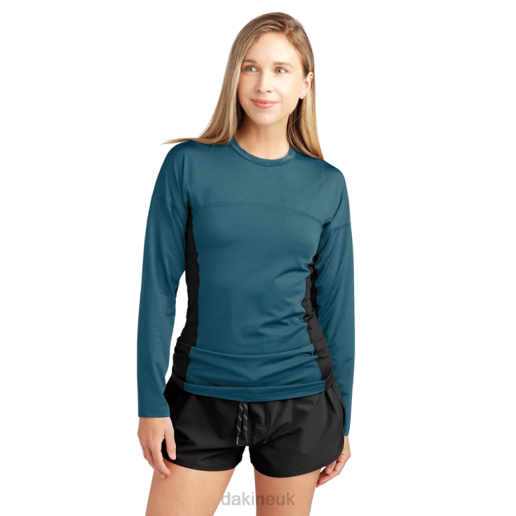 HD Snug Fit Long Sleeve Rashguard Crew Dakine Women Galactic Blue N882P346 Clothing