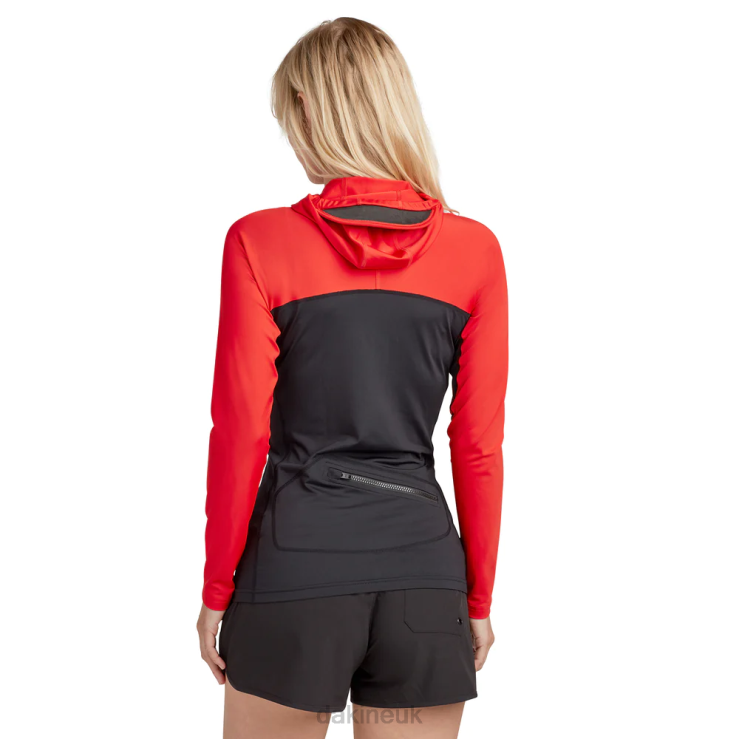 HD Snug Fit Rashguard Hoodie Dakine Women Rippin Red N882P773 Clothing