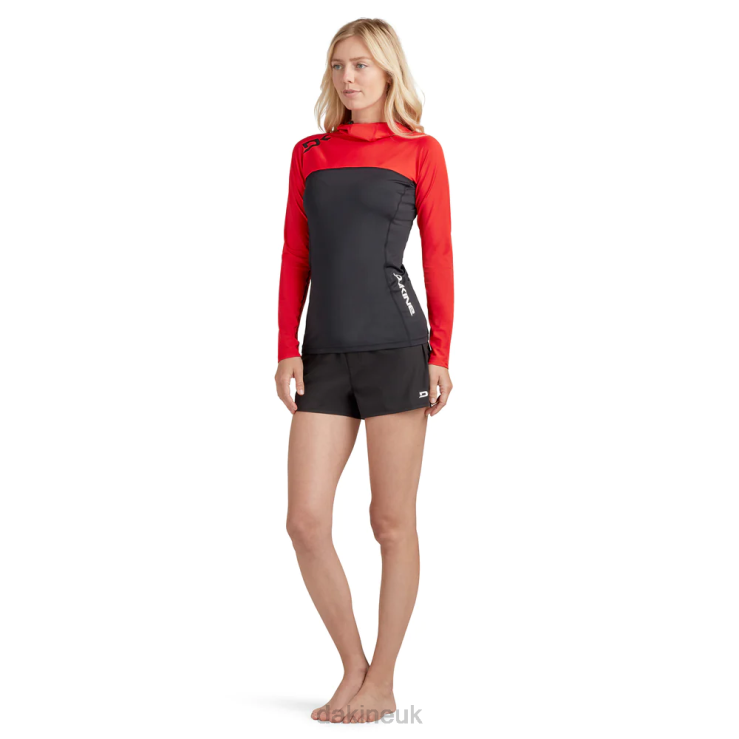 HD Snug Fit Rashguard Hoodie Dakine Women Rippin Red N882P773 Clothing