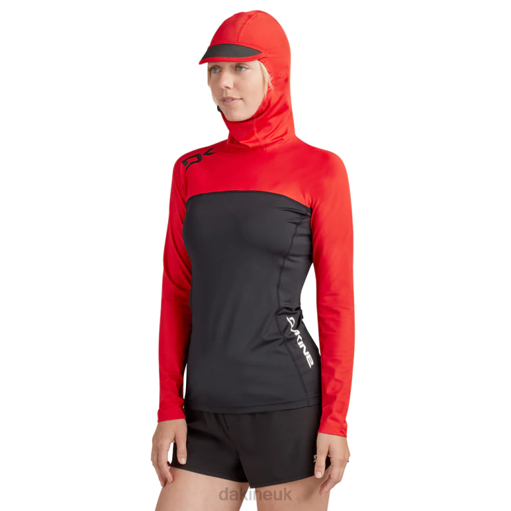 HD Snug Fit Rashguard Hoodie Dakine Women Rippin Red N882P773 Clothing