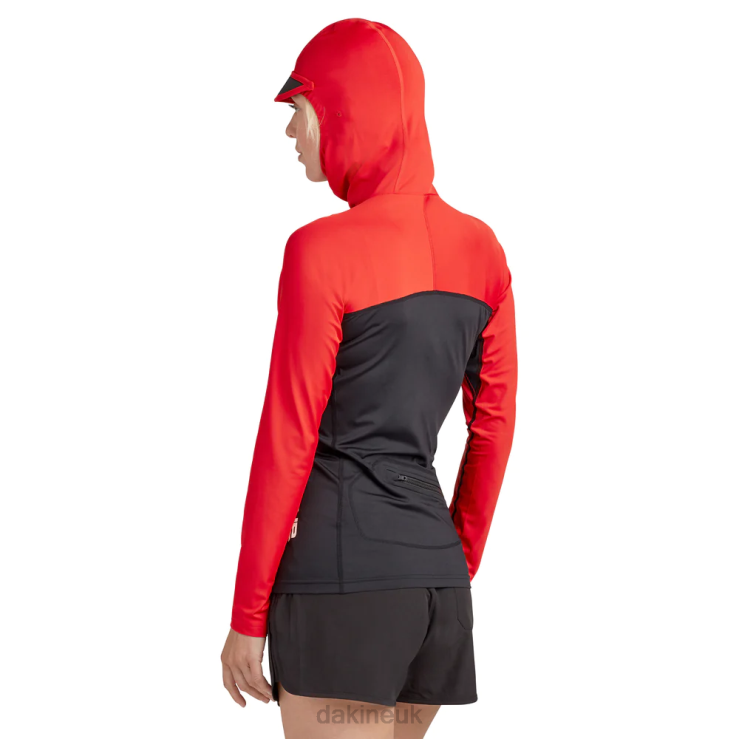 HD Snug Fit Rashguard Hoodie Dakine Women Rippin Red N882P773 Clothing
