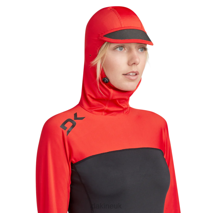 HD Snug Fit Rashguard Hoodie Dakine Women Rippin Red N882P773 Clothing
