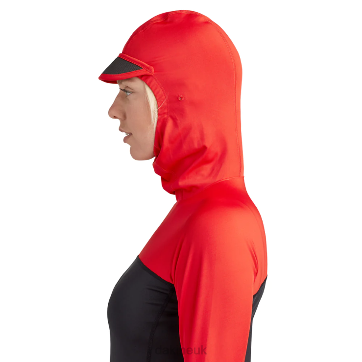 HD Snug Fit Rashguard Hoodie Dakine Women Rippin Red N882P773 Clothing