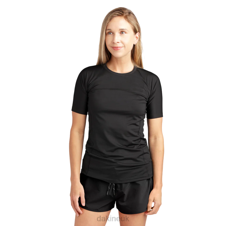 HD Snug Fit Short Sleeve Rashguard Crew Dakine Women Black N882P337 Clothing