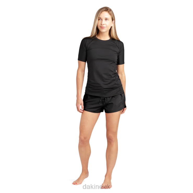 HD Snug Fit Short Sleeve Rashguard Crew Dakine Women Black N882P337 Clothing
