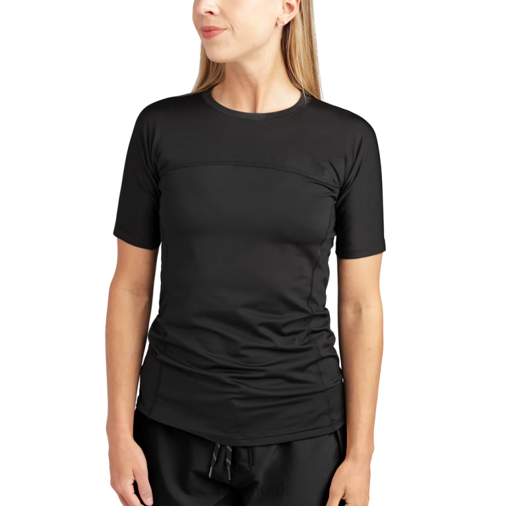 HD Snug Fit Short Sleeve Rashguard Crew Dakine Women Black N882P337 Clothing