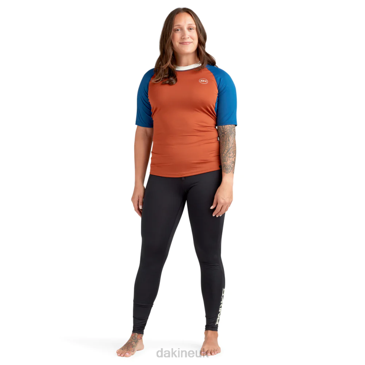 HD Snug Fit Short Sleeve Rashguard Crew Dakine Women Harvesta Orange N882P338 Clothing