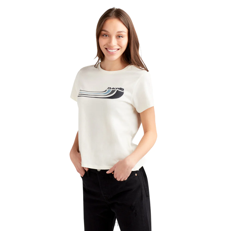Stacked Rail Short Sleeve T-Shirt Dakine Women Surf White N882P341 Clothing