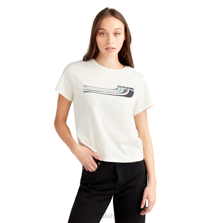 Stacked Rail Short Sleeve T-Shirt Dakine Women Surf White N882P341 Clothing