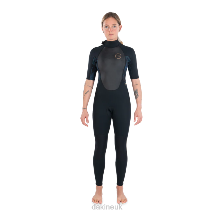 Quantum Back Zip Short Sleeved Full Wetsuit 2/2mm F/L Dakine Women Black/Grey N882P746 Clothing