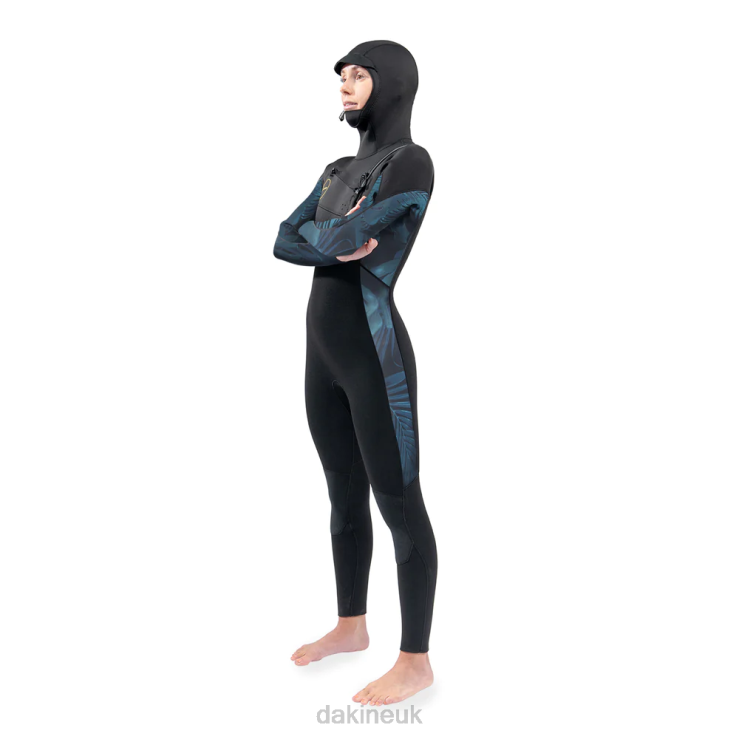 Quantum Chest Zip Hooded Wetsuit 5/4/3mm Dakine Women Black/Grey N882P739 Clothing